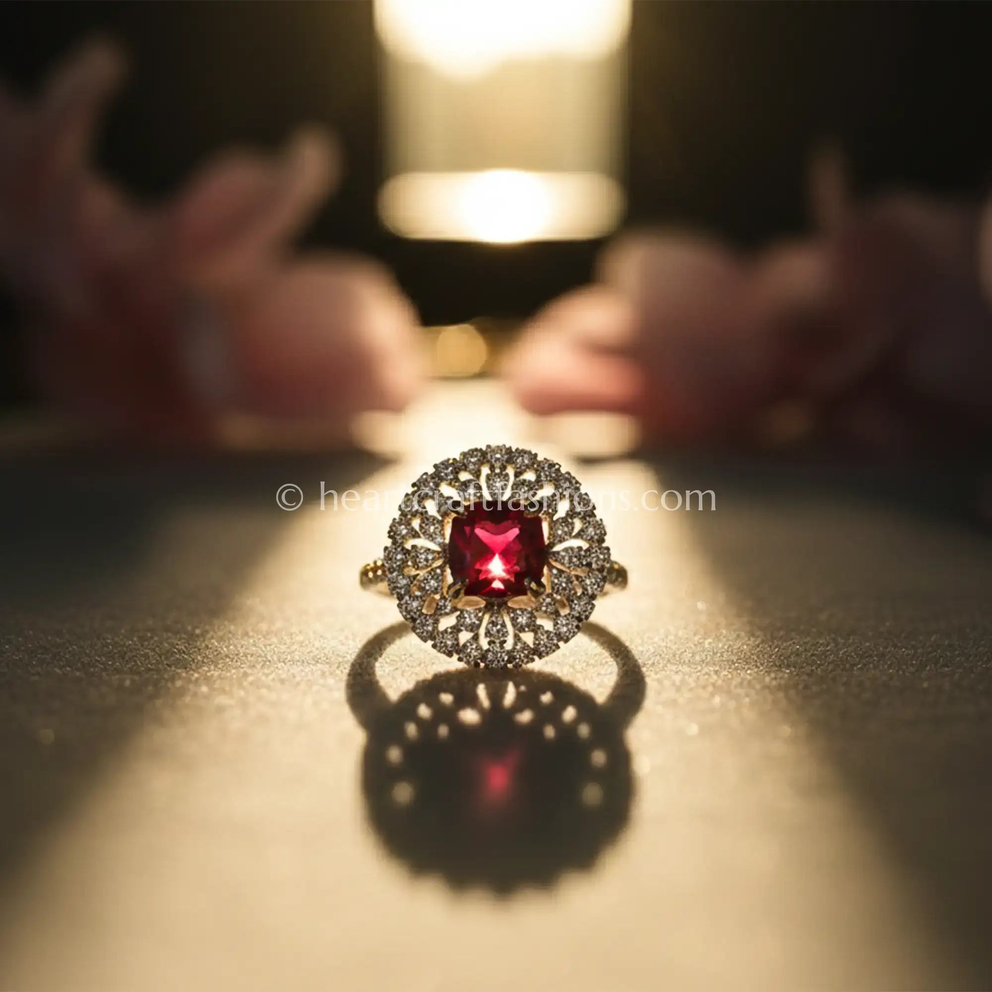 Ruby Halo Statement Ring