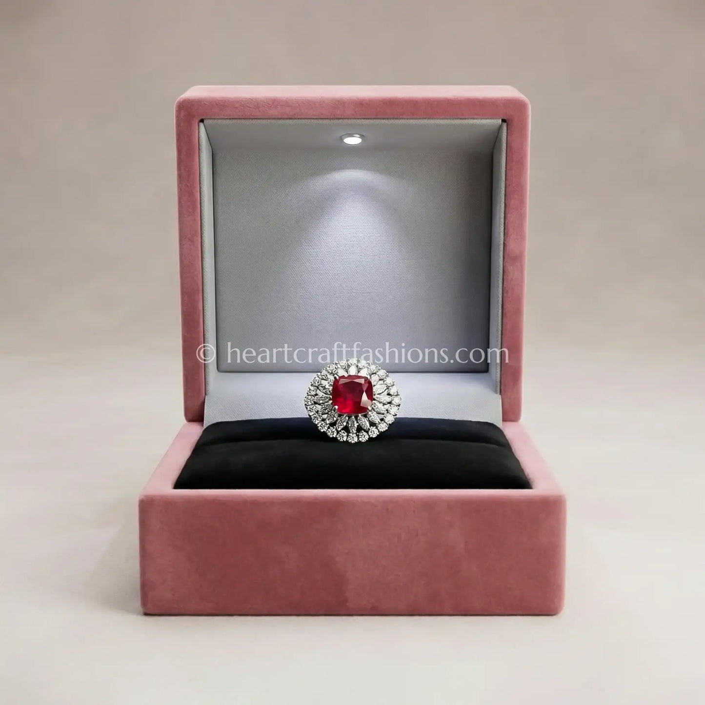 Ruby Halo Statement Ring