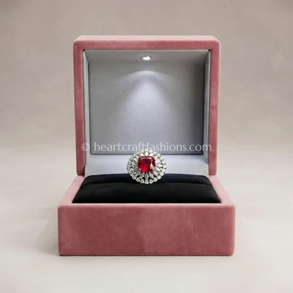 Ruby Halo Statement Ring