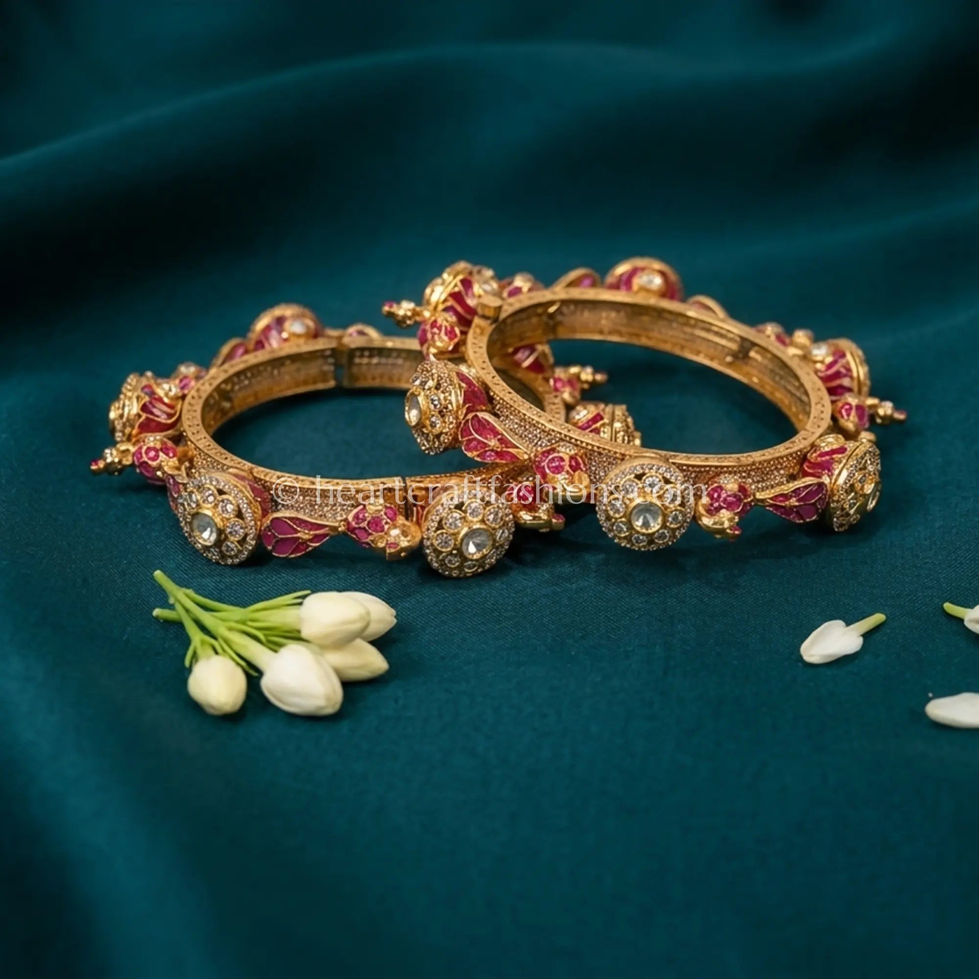 Ruby Heritage Kundan Bangles