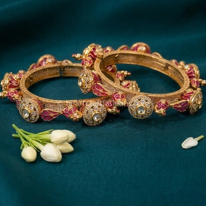 Ruby Heritage Kundan Bangles