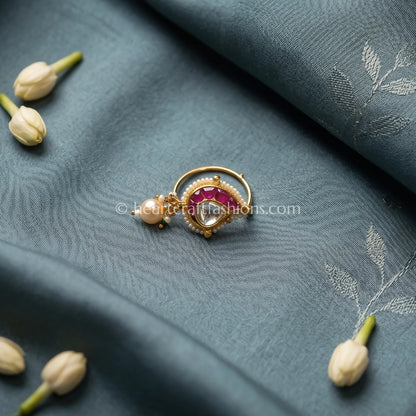 Ruby Meenakari Pachi Kundan Paisley Nath
