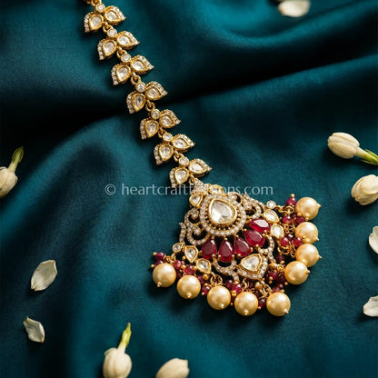 Ruby Pearl Bridal Maang Tikka