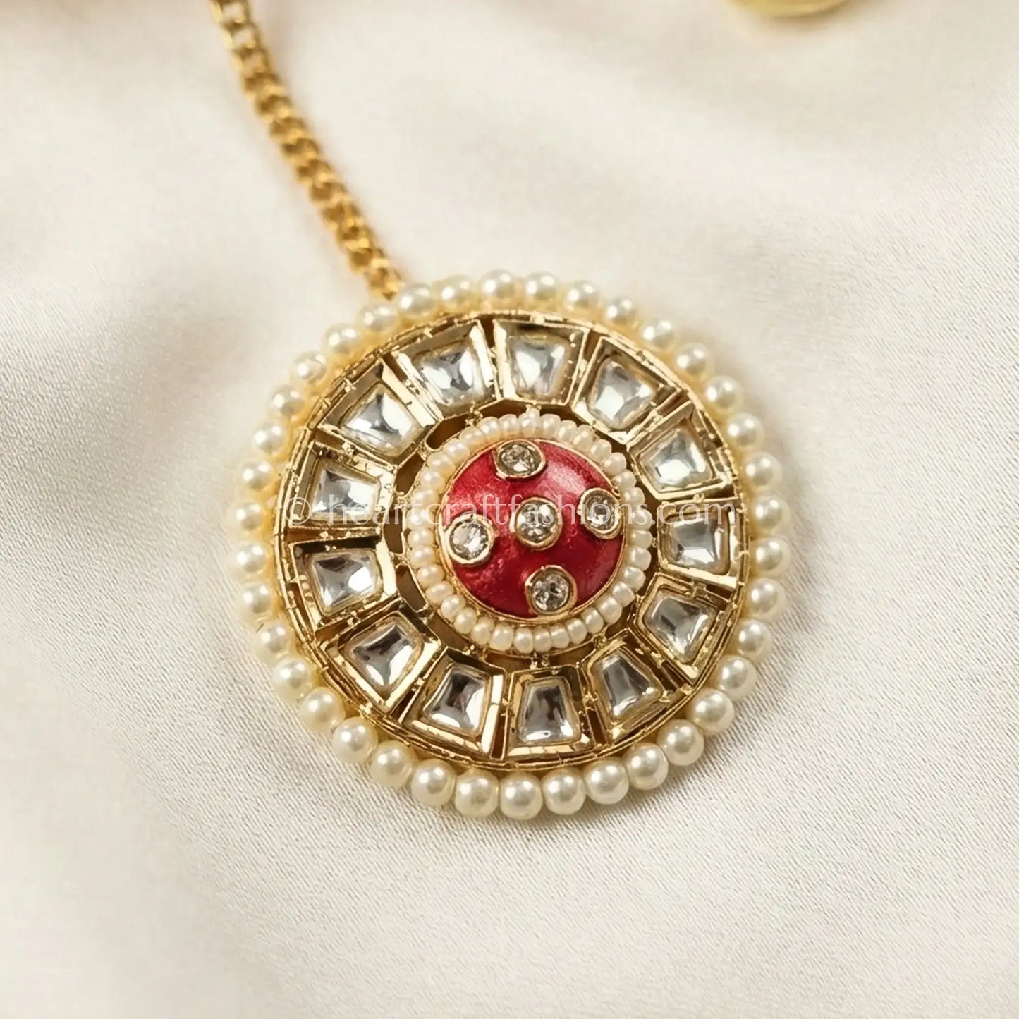 Ruby Pearl Polki Borla