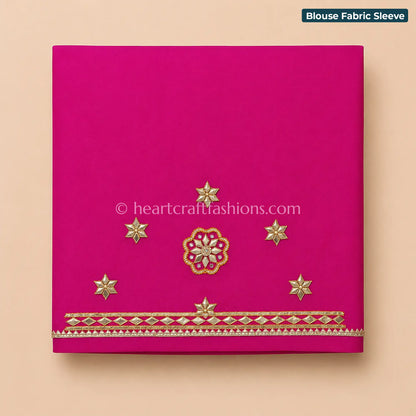 Ruby Pink Ombre Platinum Chiffon Chakri Gota Patti Saree