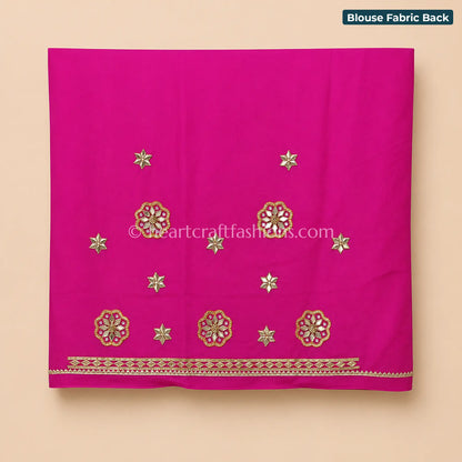 Ruby Pink Ombre Platinum Chiffon Chakri Gota Patti Saree