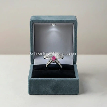 Ruby Radiance Sunburst Ring