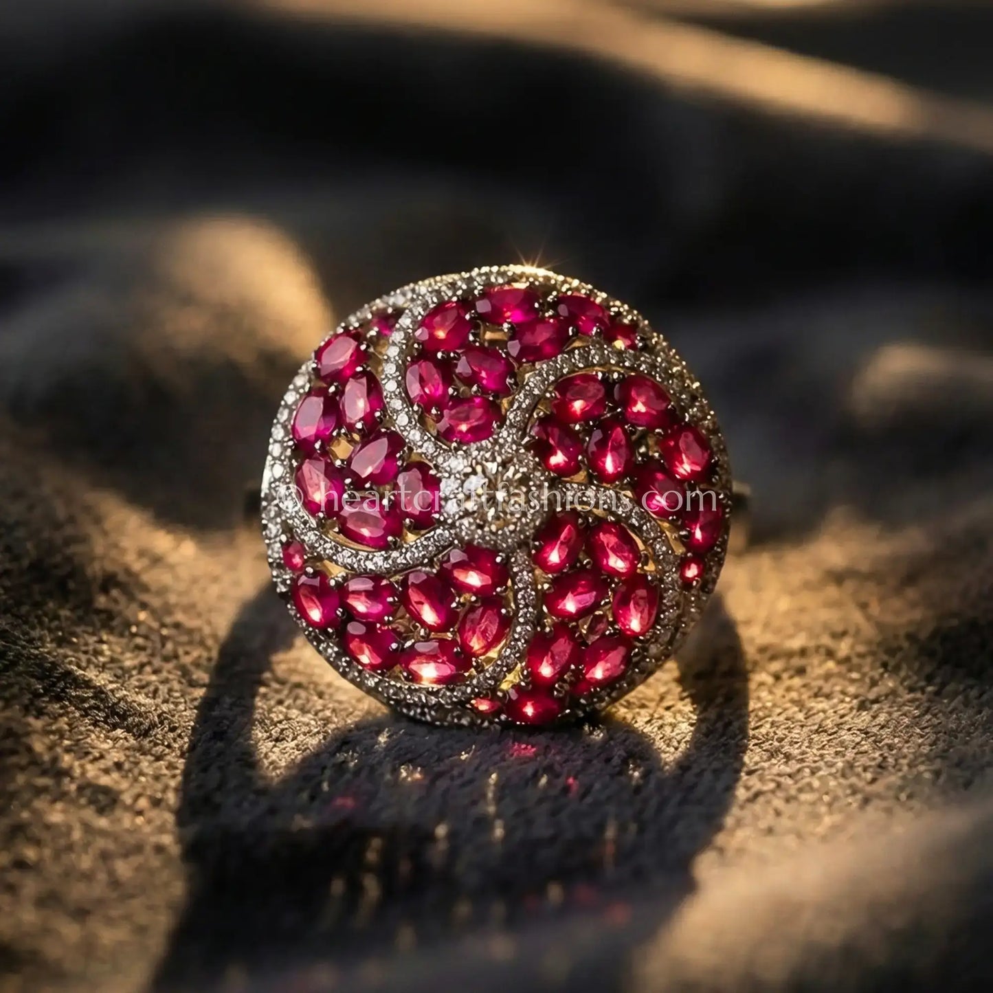 Ruby Swirl Luxe Statement Ring