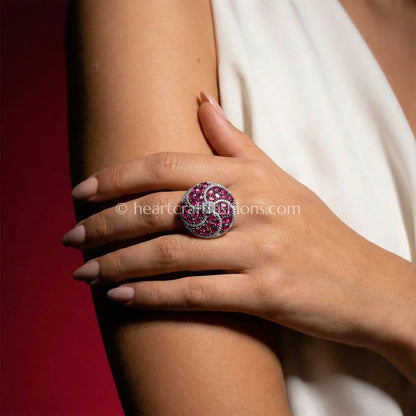 Ruby Swirl Luxe Statement Ring