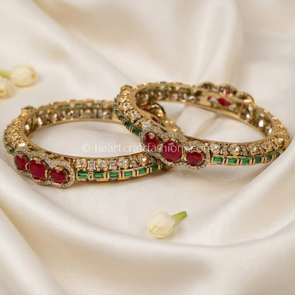 Ruby Emerald Heritage Sleek Bangles
