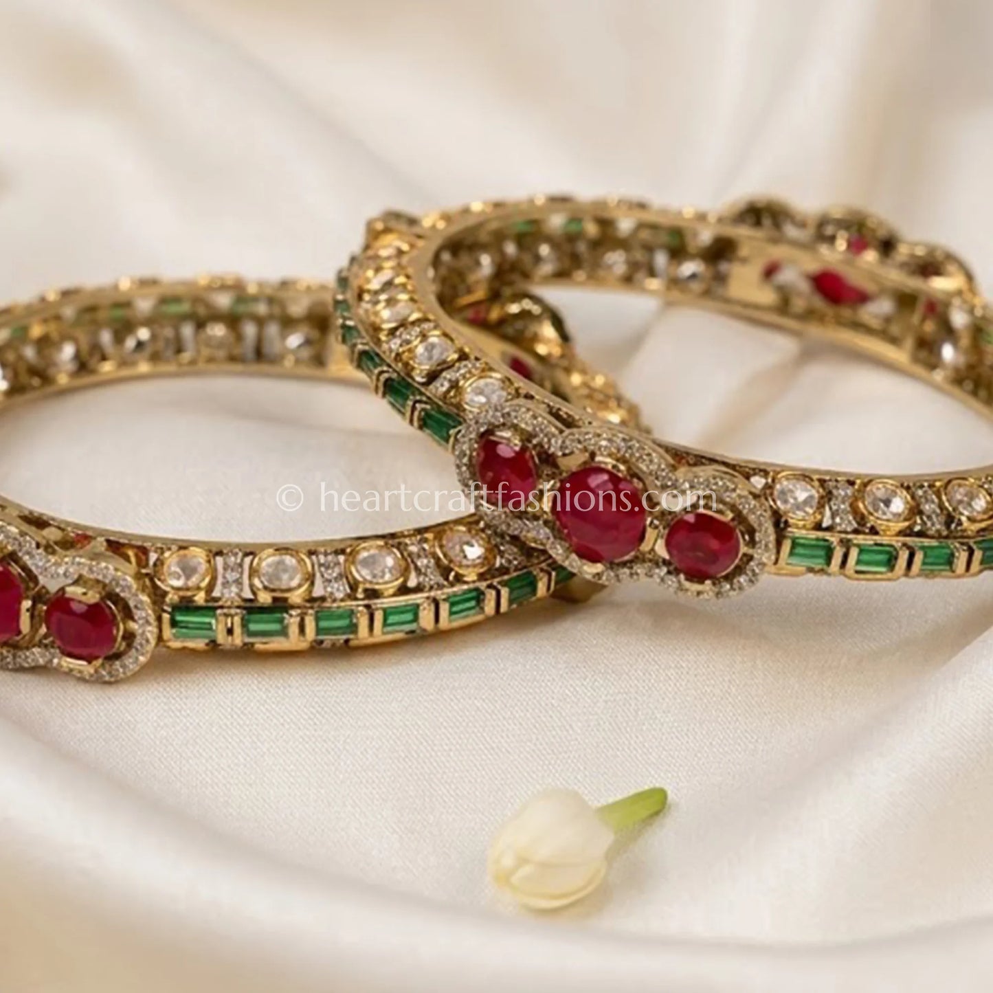 Ruby Emerald Heritage Sleek Bangles