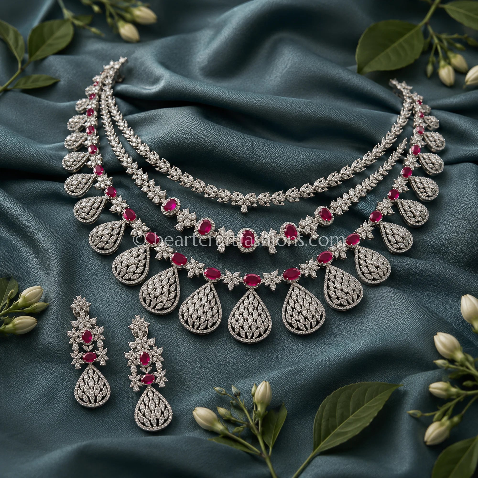 Ruby Layered Zircon Necklace