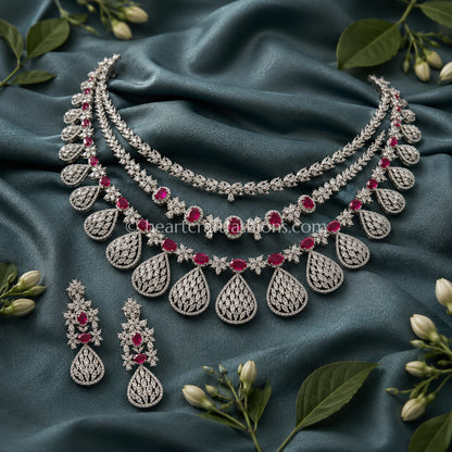 Ruby Layered Zircon Necklace