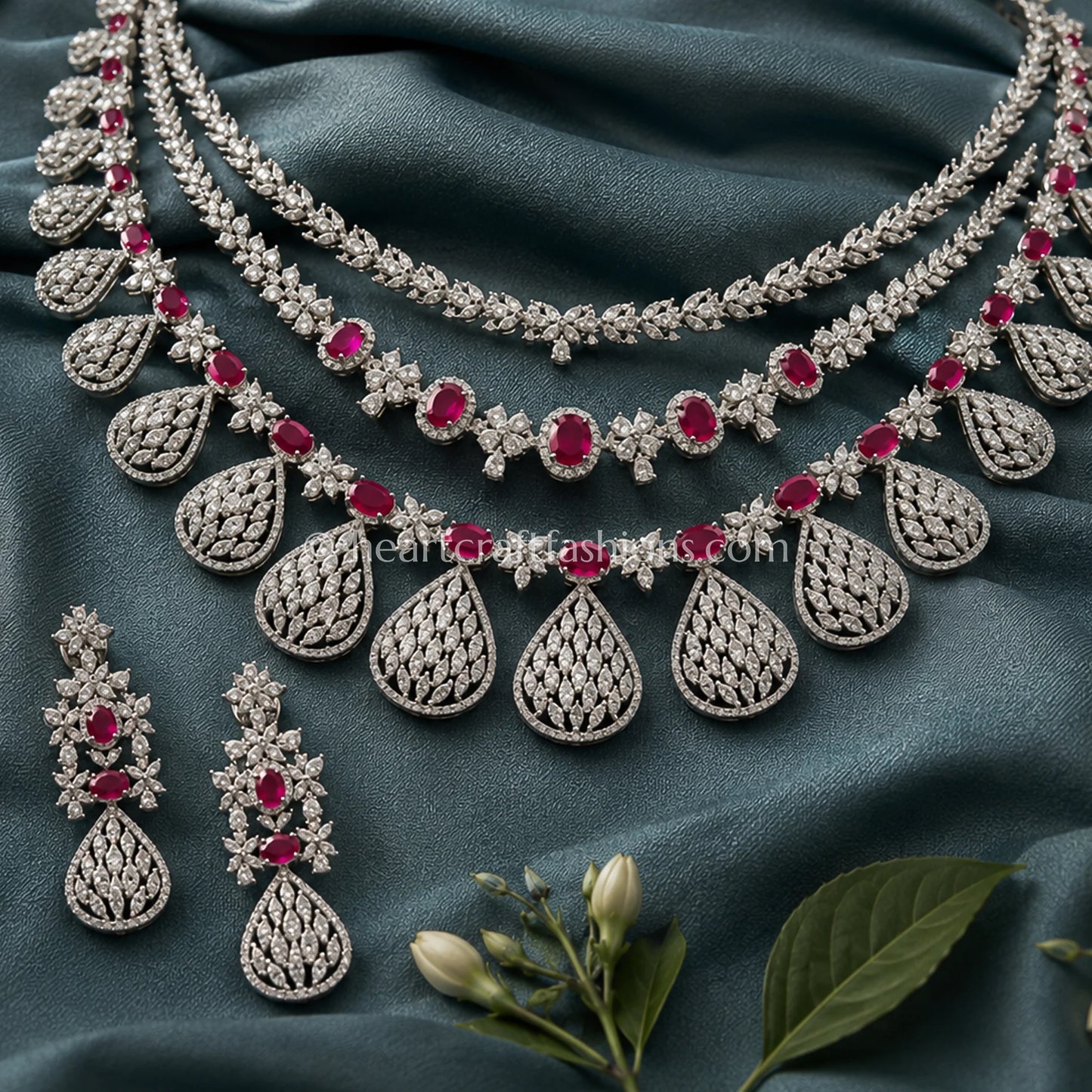 Ruby Layered Zircon Necklace
