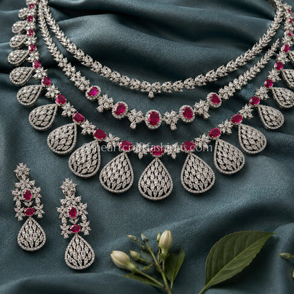 Ruby Layered Zircon Necklace