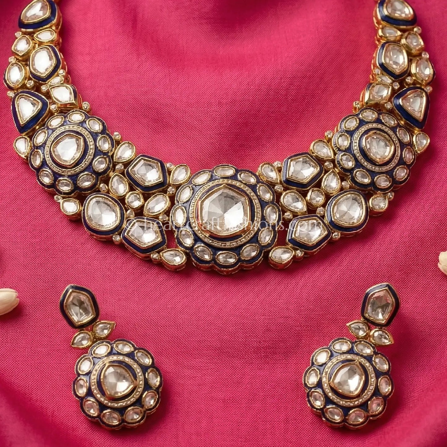 Sunehri Kundan Neel Royal Choker Set