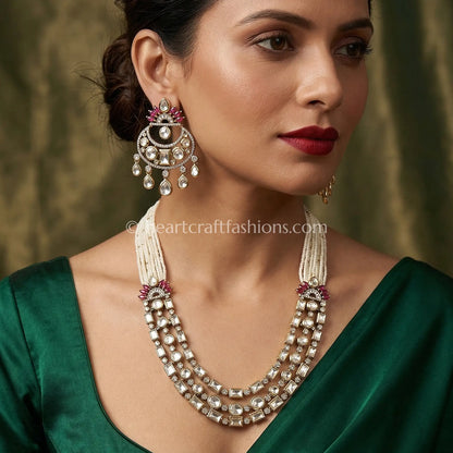 Sunehri Kundan Shaahi Pearl Layered Haar