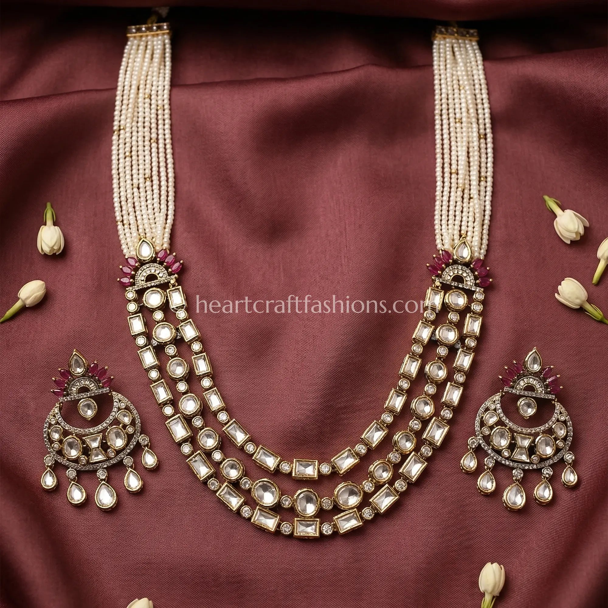 Sunehri Kundan Shaahi Pearl Layered Haar