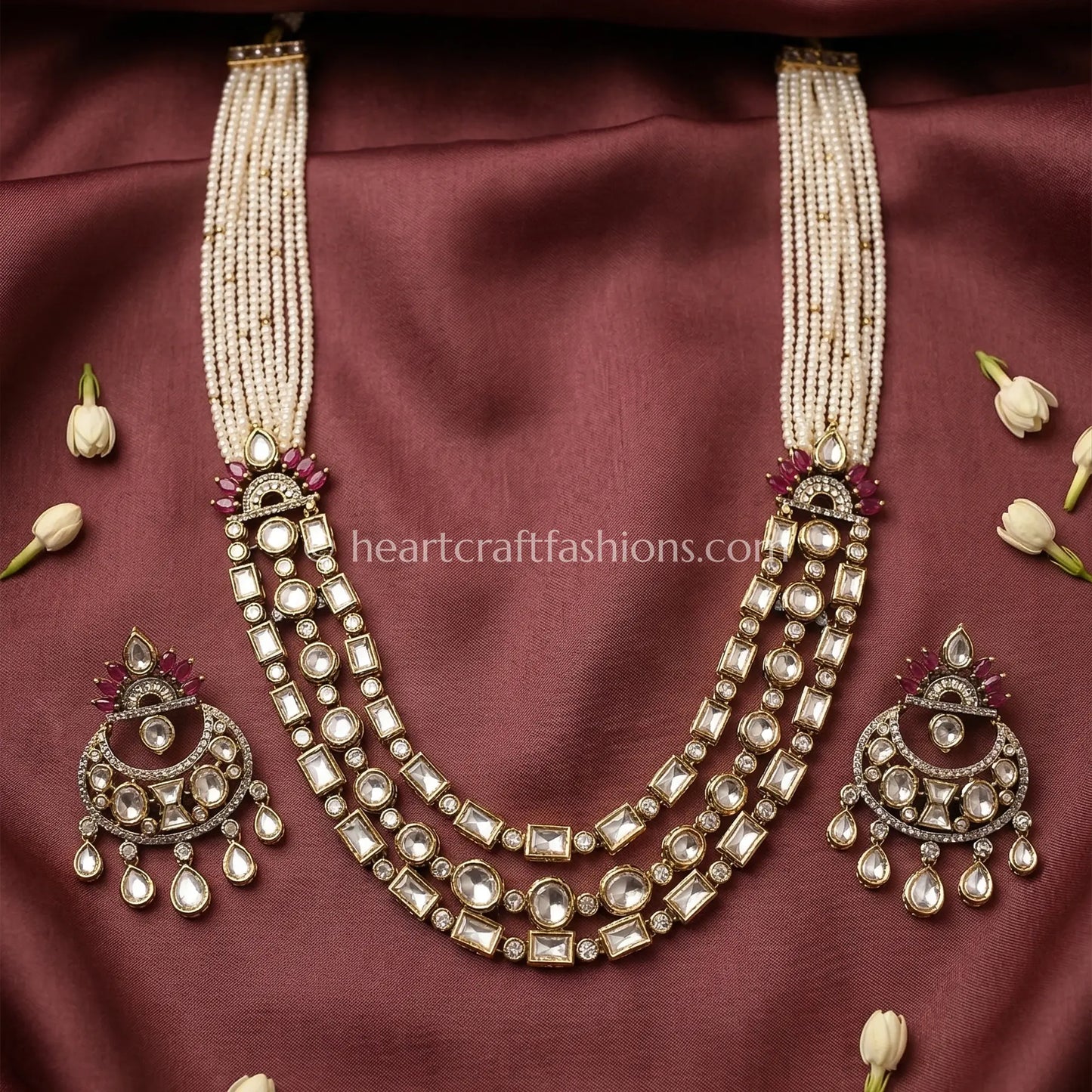 Sunehri Kundan Shaahi Pearl Layered Haar