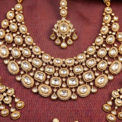 Sunehri Kundan White Blue Luxe Statement Choker