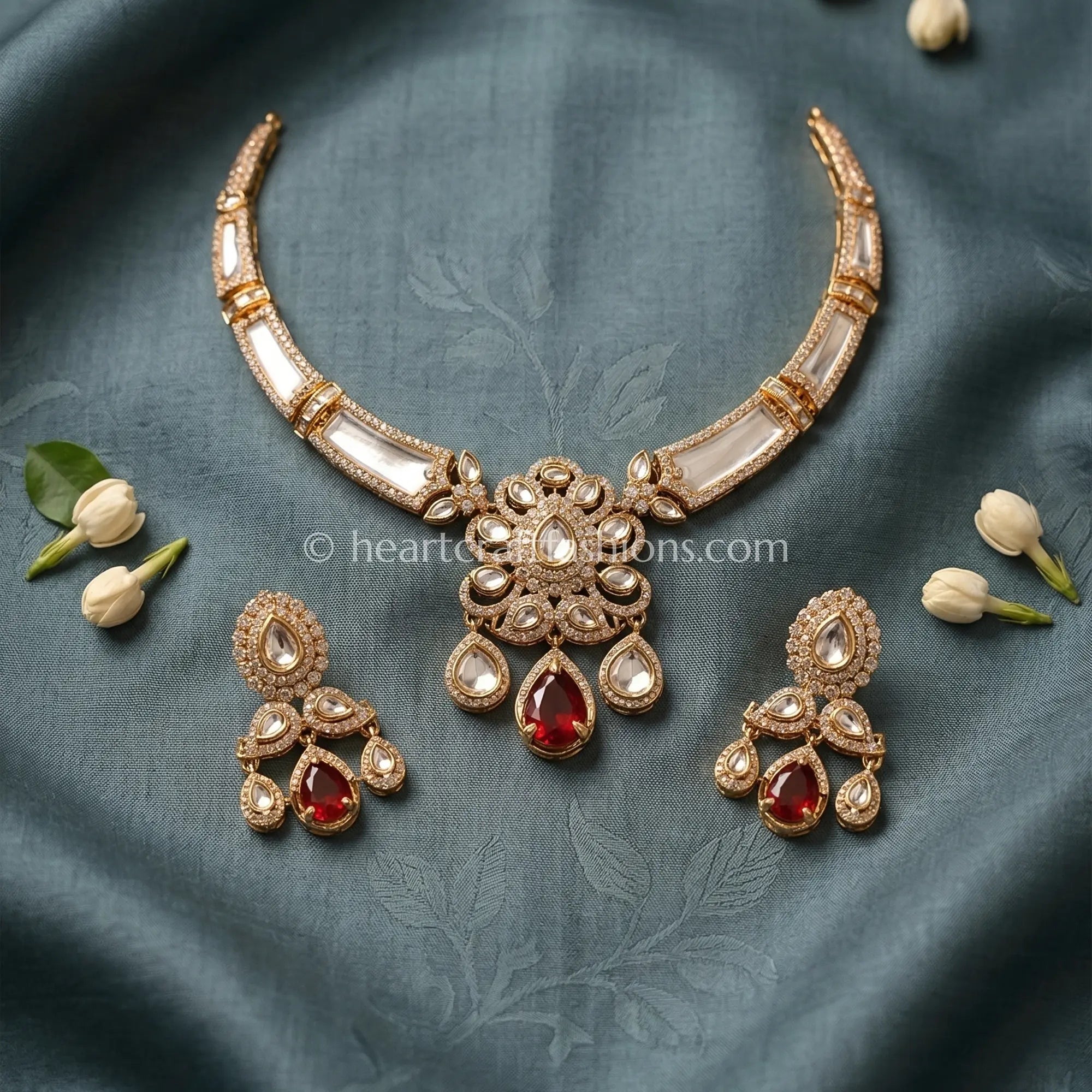 Sunehri MOP Ruby Regalia Set