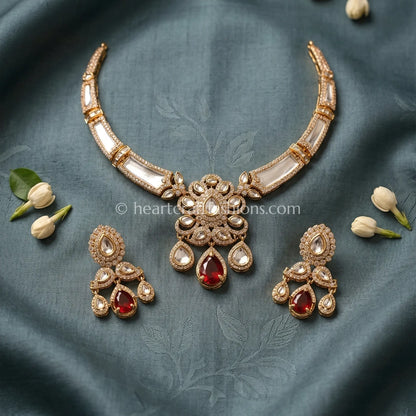 Sunehri MOP Ruby Regalia Set