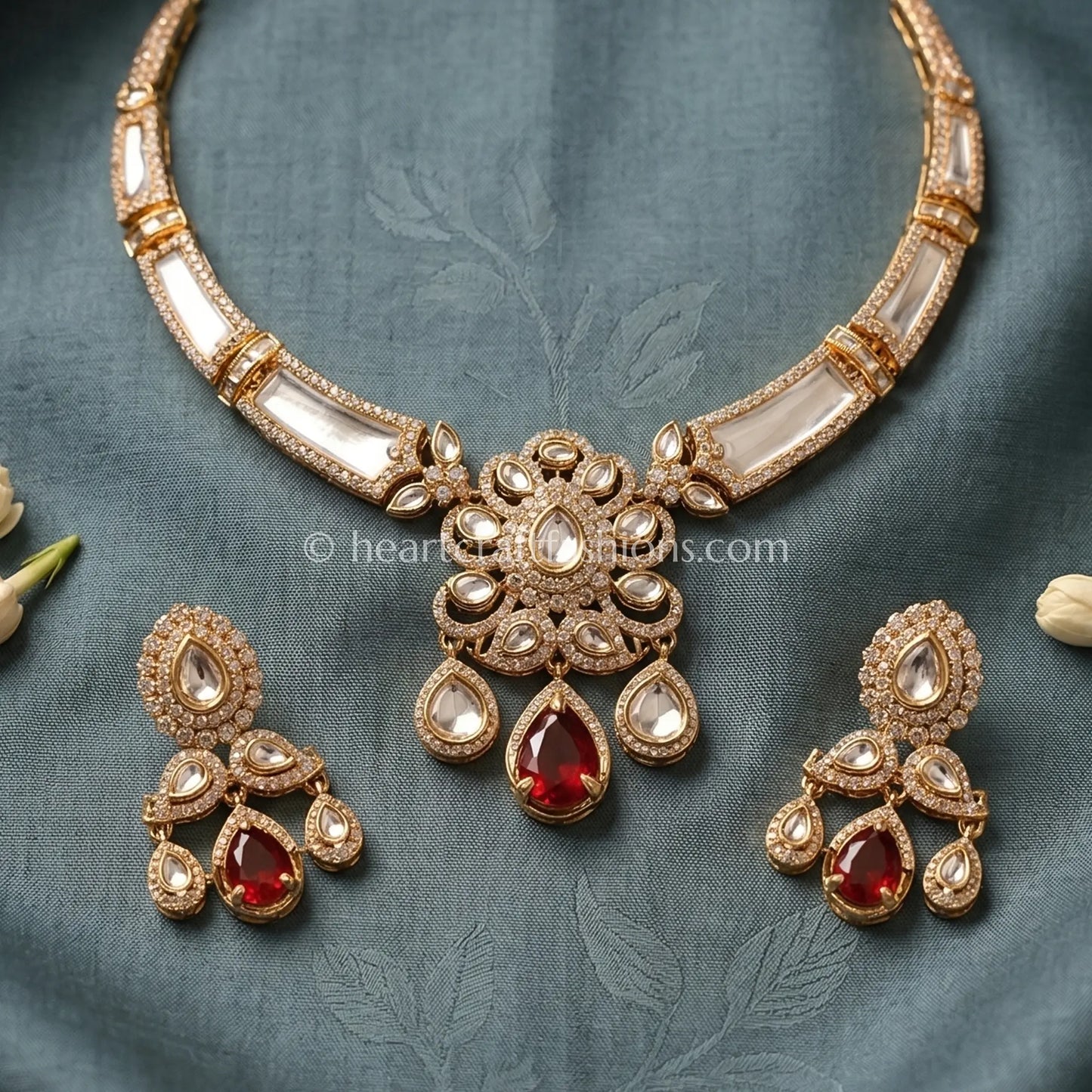 Sunehri MOP Ruby Regalia Set