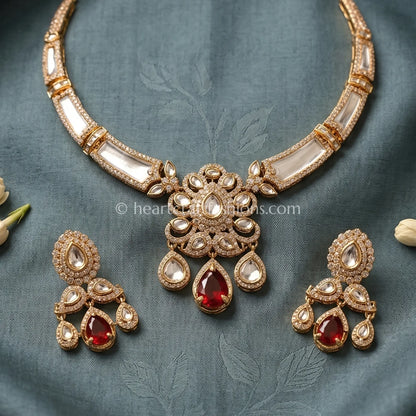 Sunehri MOP Ruby Regalia Set