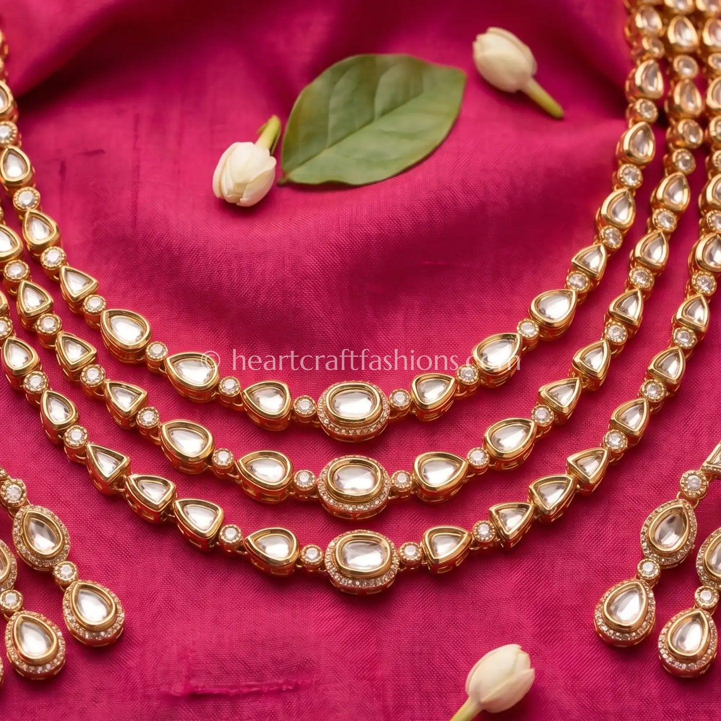 Sunehri Kundan Triple Layer Elegance Set