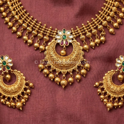 Surya Kalika Rajwadi Gold Tone Necklace