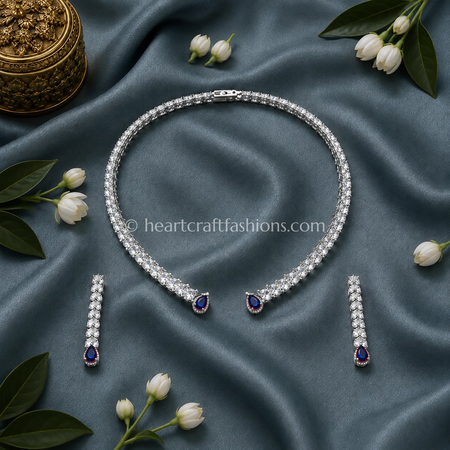 Sapphire Blue Open-Front Minimalist Hasli Set