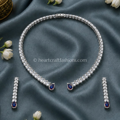 Sapphire Blue Open-Front Minimalist Hasli Set