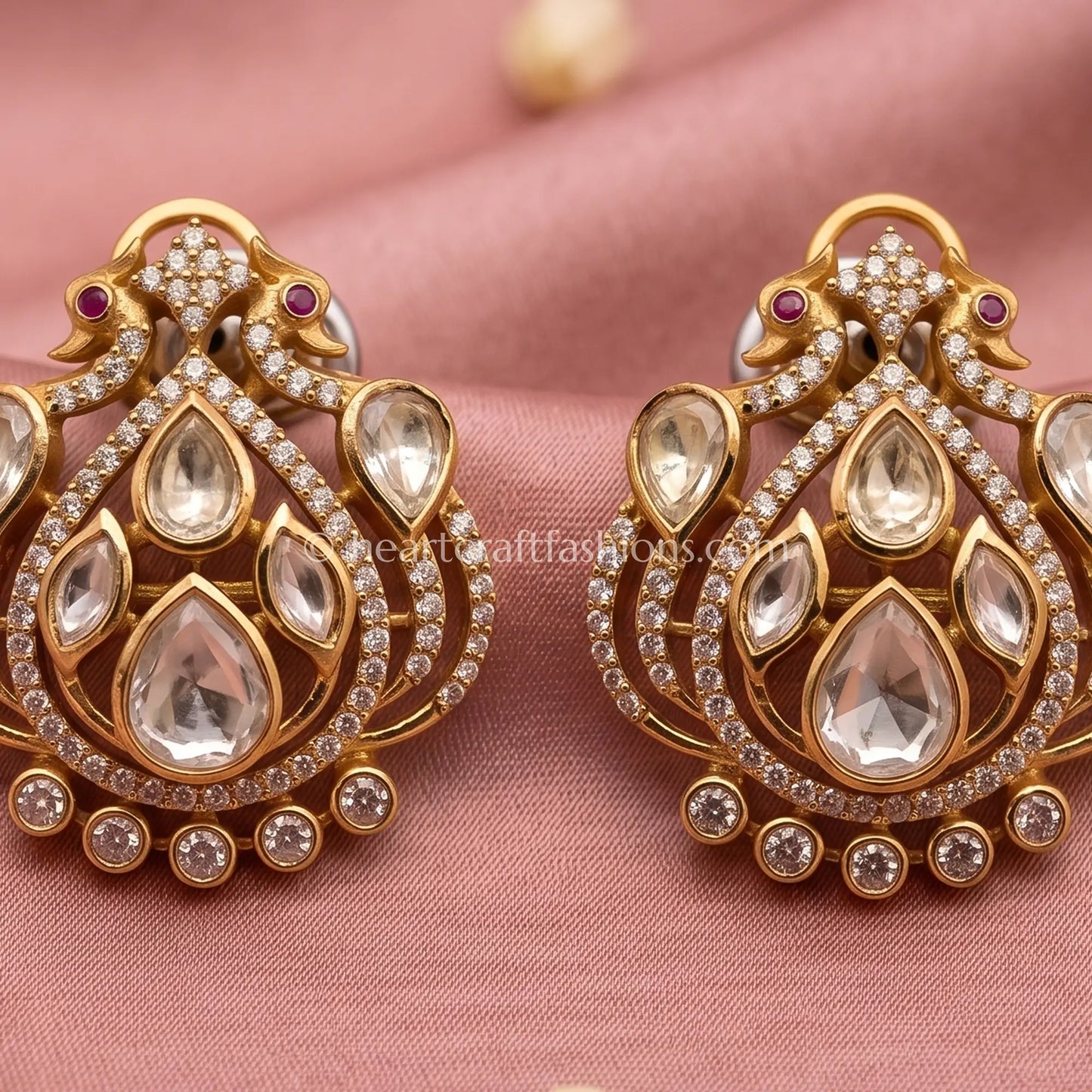 Shahi Moissanite Polki Heritage Studs