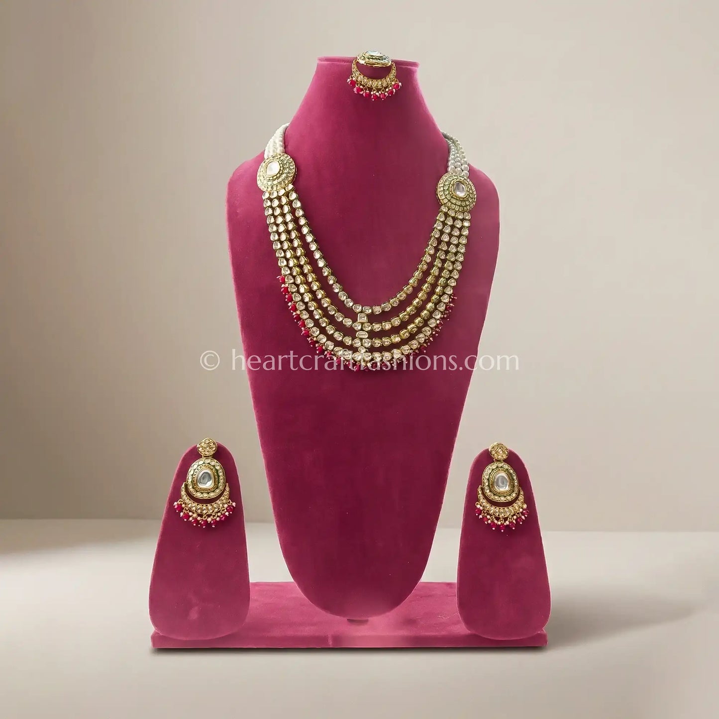 Shahi Multi-Strand Kundan Necklace Ruby