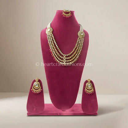 Shahi Multi-Strand Kundan Necklace Ruby