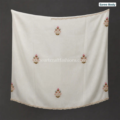 Shvet Angan Organza Kolkata Handwork Saree