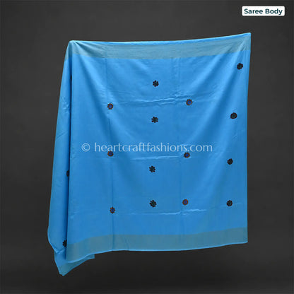 Silk Sky Blue Madhubani Handpainted Saree