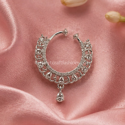 Silver Rhodium Crown Arc Zircon Nath