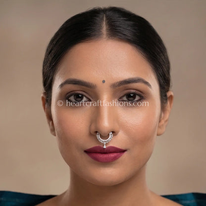 Silver Rhodium Crown Arc Zircon Nath