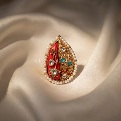 Sindoor Noor Meenakari Pearl Ring