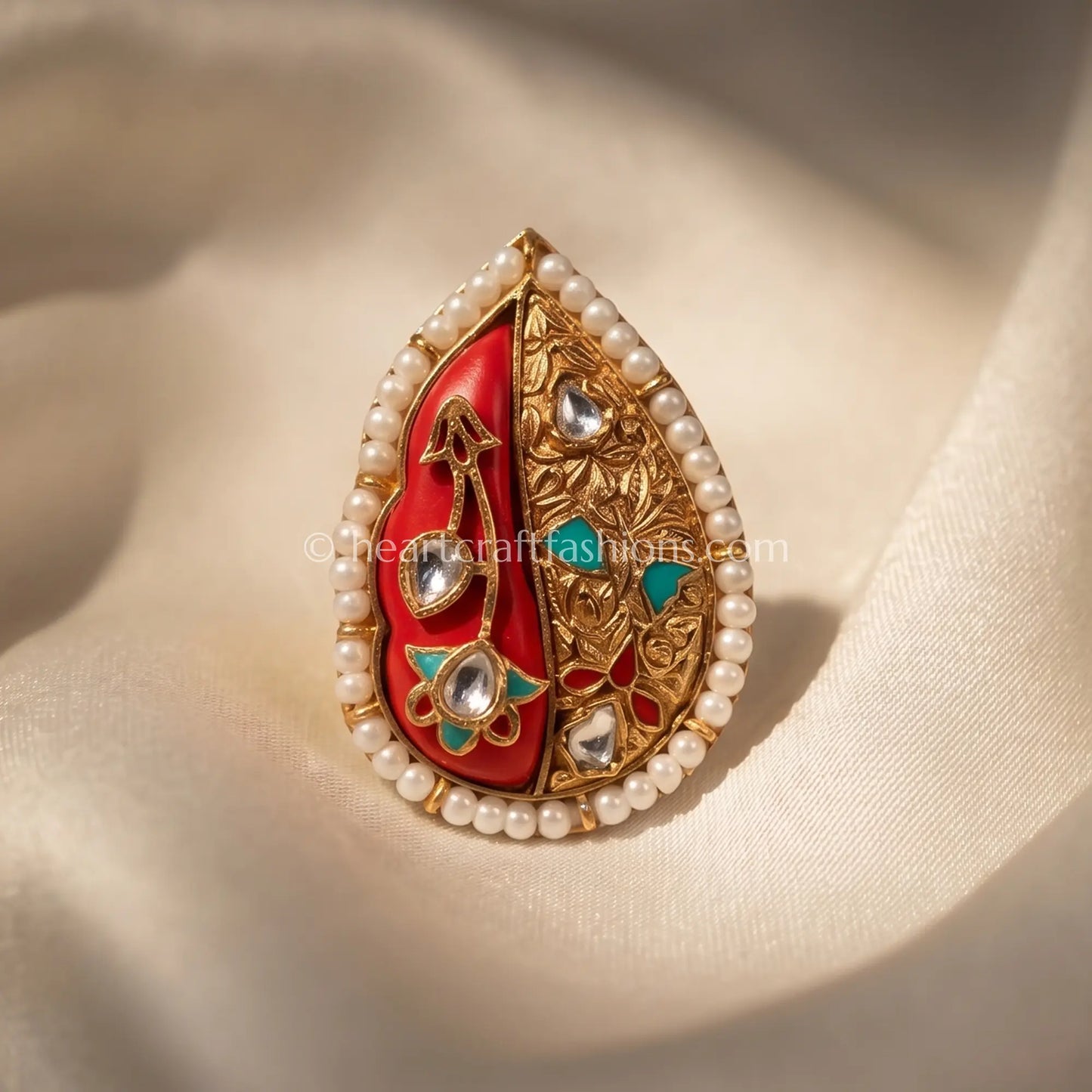 Sindoor Noor Meenakari Pearl Ring