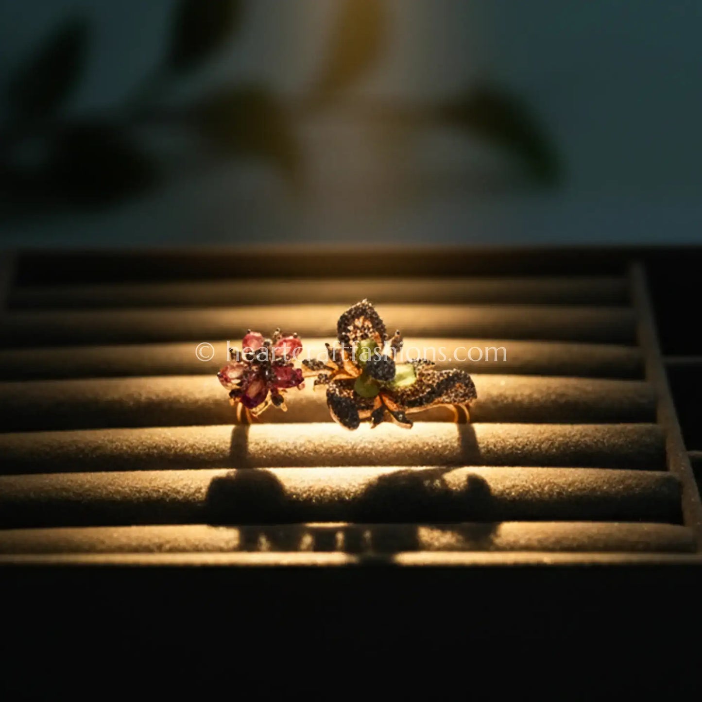 Spring Bloom Dual Floral Statement Ring
