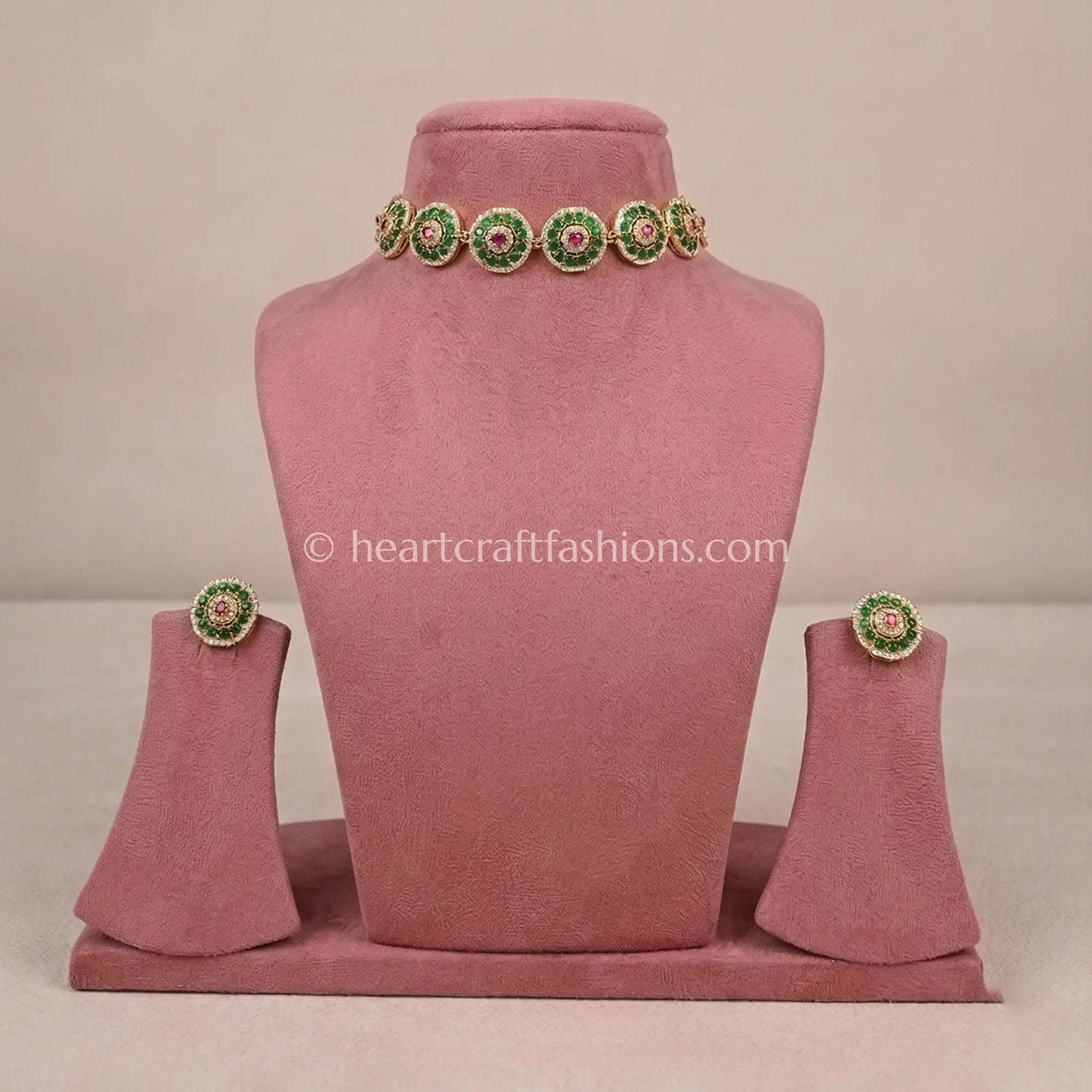 Sunehri Blush Elegance Drop Choker Set