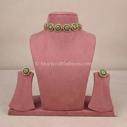 Sunehri Blush Elegance Drop Choker Set