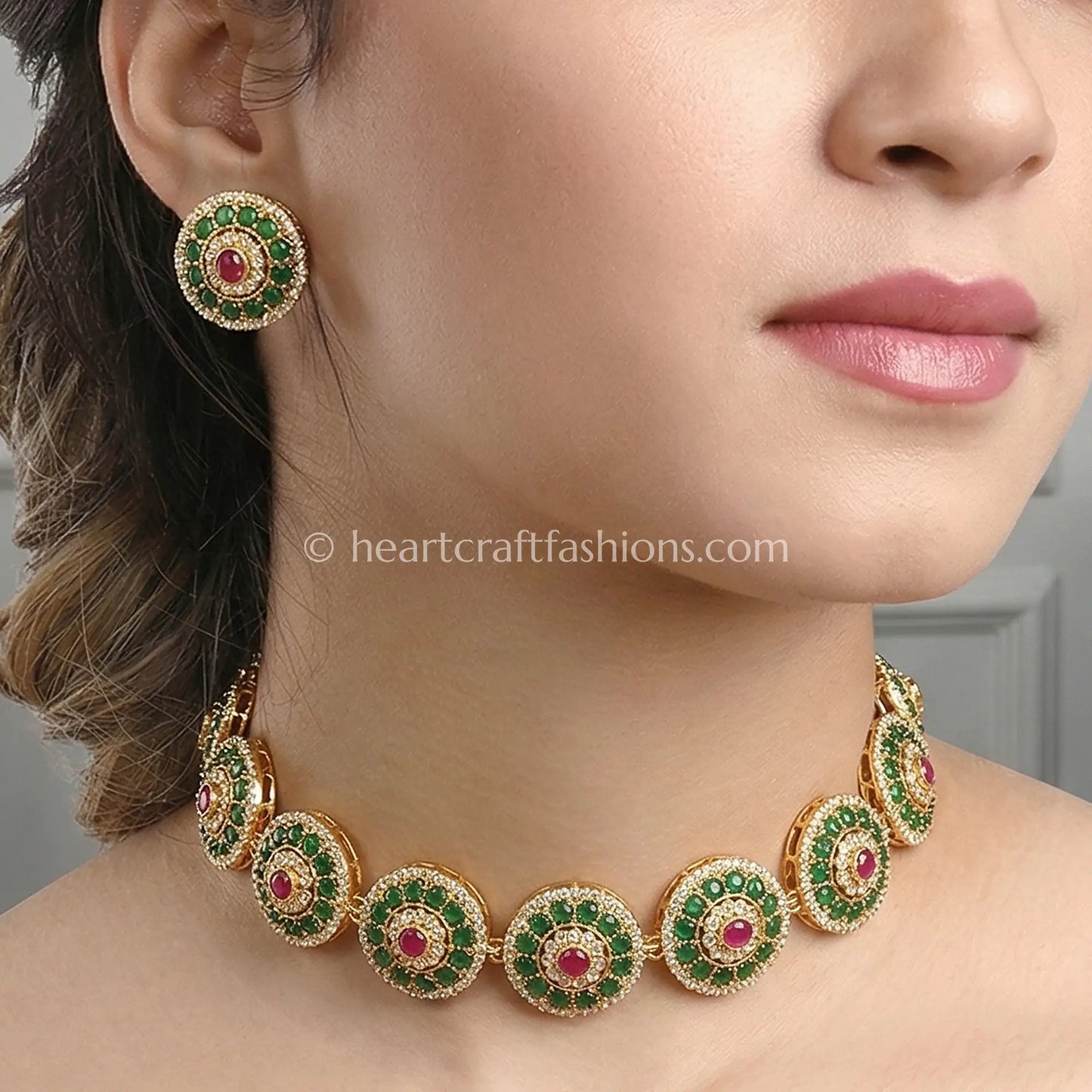 Sunehri Blush Elegance Drop Choker Set