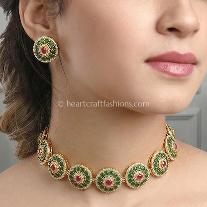 Sunehri Blush Elegance Drop Choker Set
