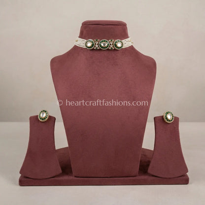 Sunehri Emerald Grace Choker Set