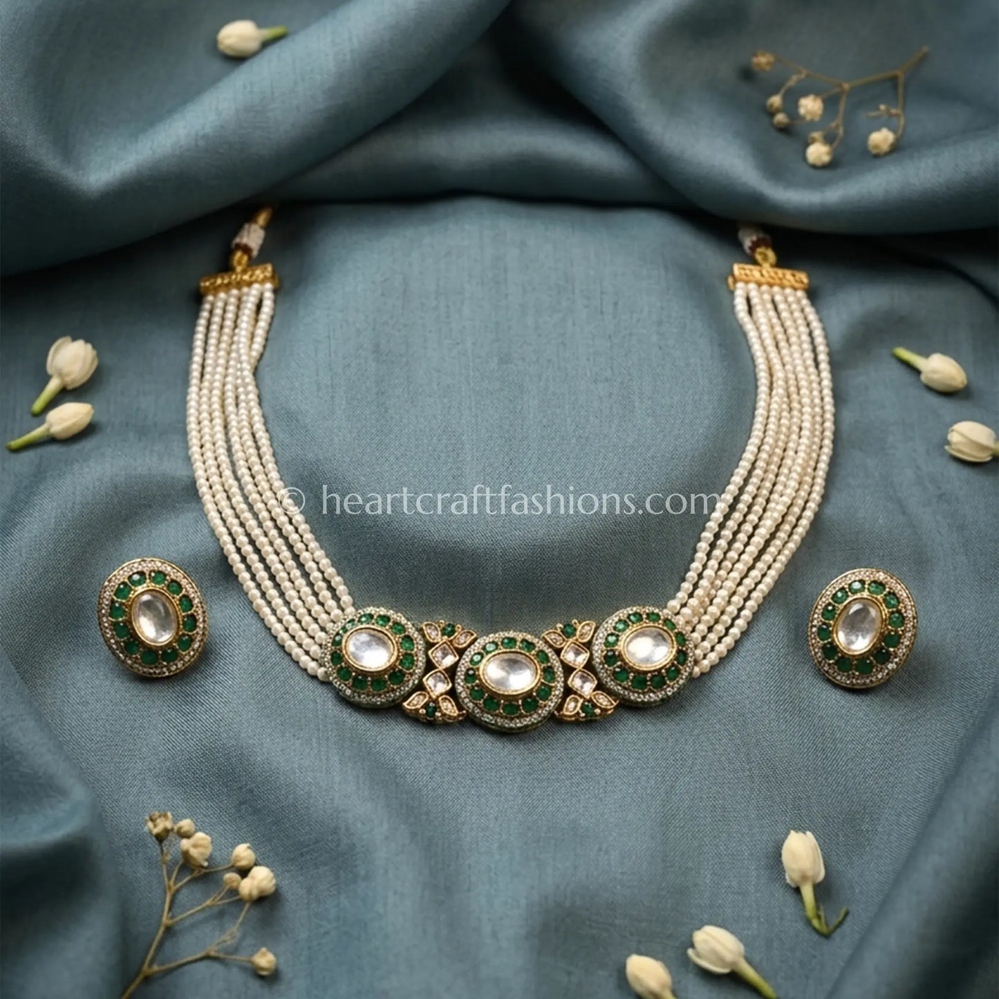 Sunehri Emerald Grace Choker Set