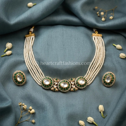 Sunehri Emerald Grace Choker Set