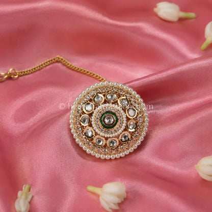 Sunehri Emerald Tejas Kundan & Pearl Borla